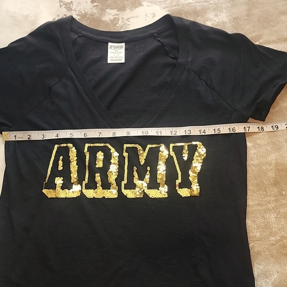 Pink VS with 5th and Ocean. ARMY bling t-shirt. Size: L - Picture 3 of 6